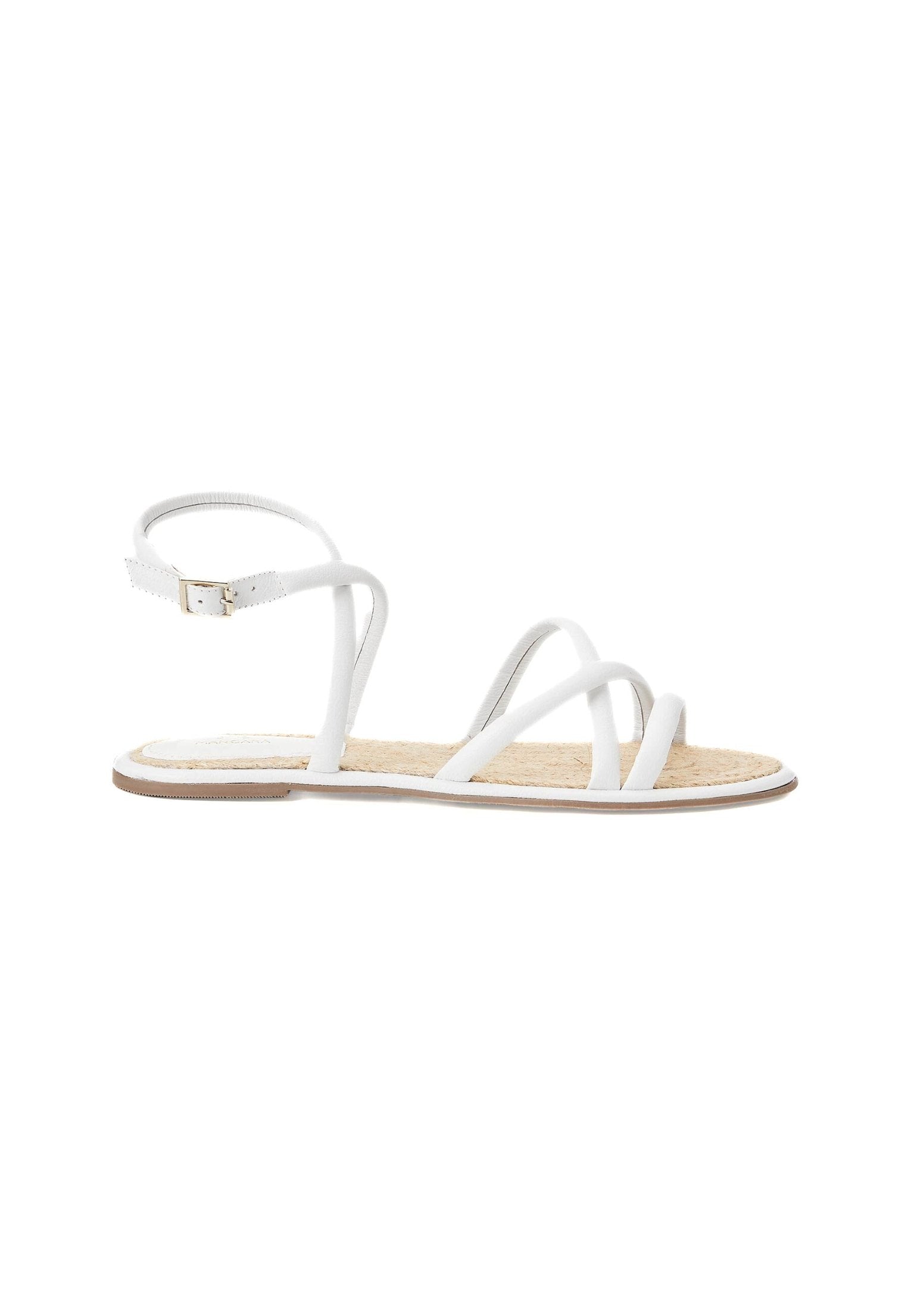 White Angico Women's Leather Sandals-0