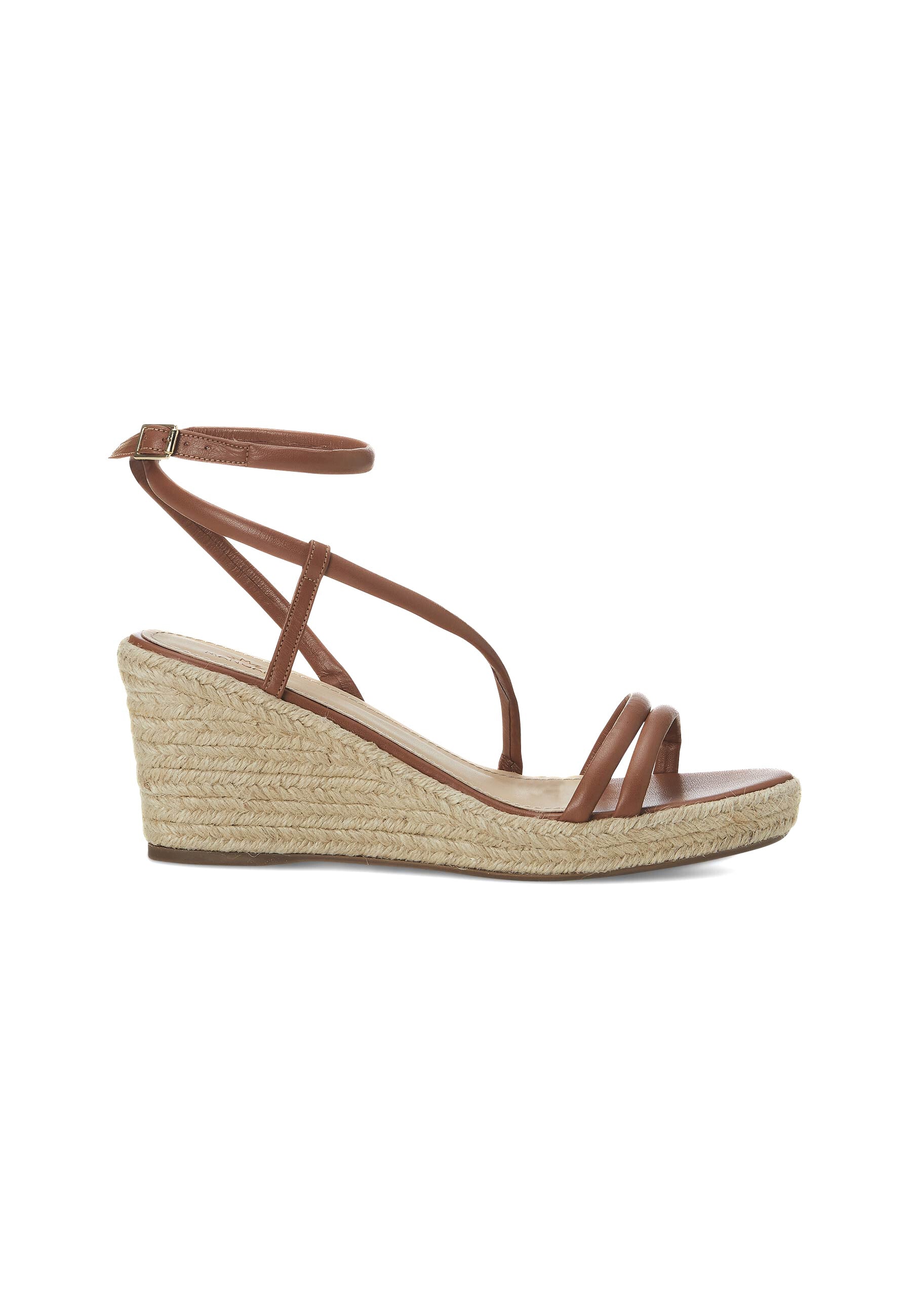 White Leather Espadrille Wedges Romã – Women’s Jute Platform Sandals