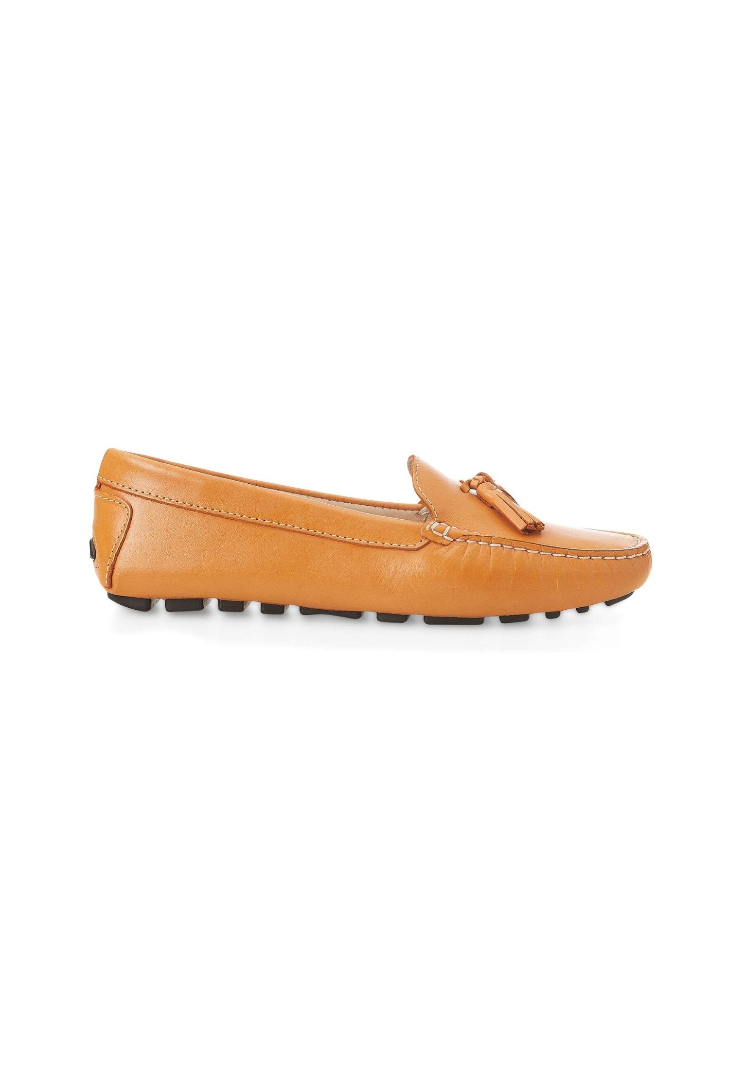 Brown Calf Leather Loafers – Women’s Driving Moccasins with Tassel Detail