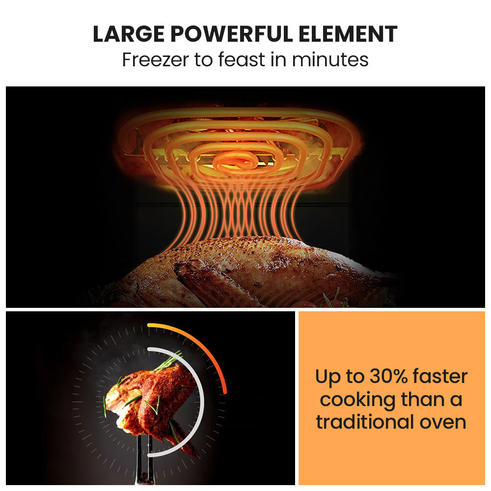 NNEMB 6.5L Air Fryer, Electric Digital Airfryer with Glass Container, Black