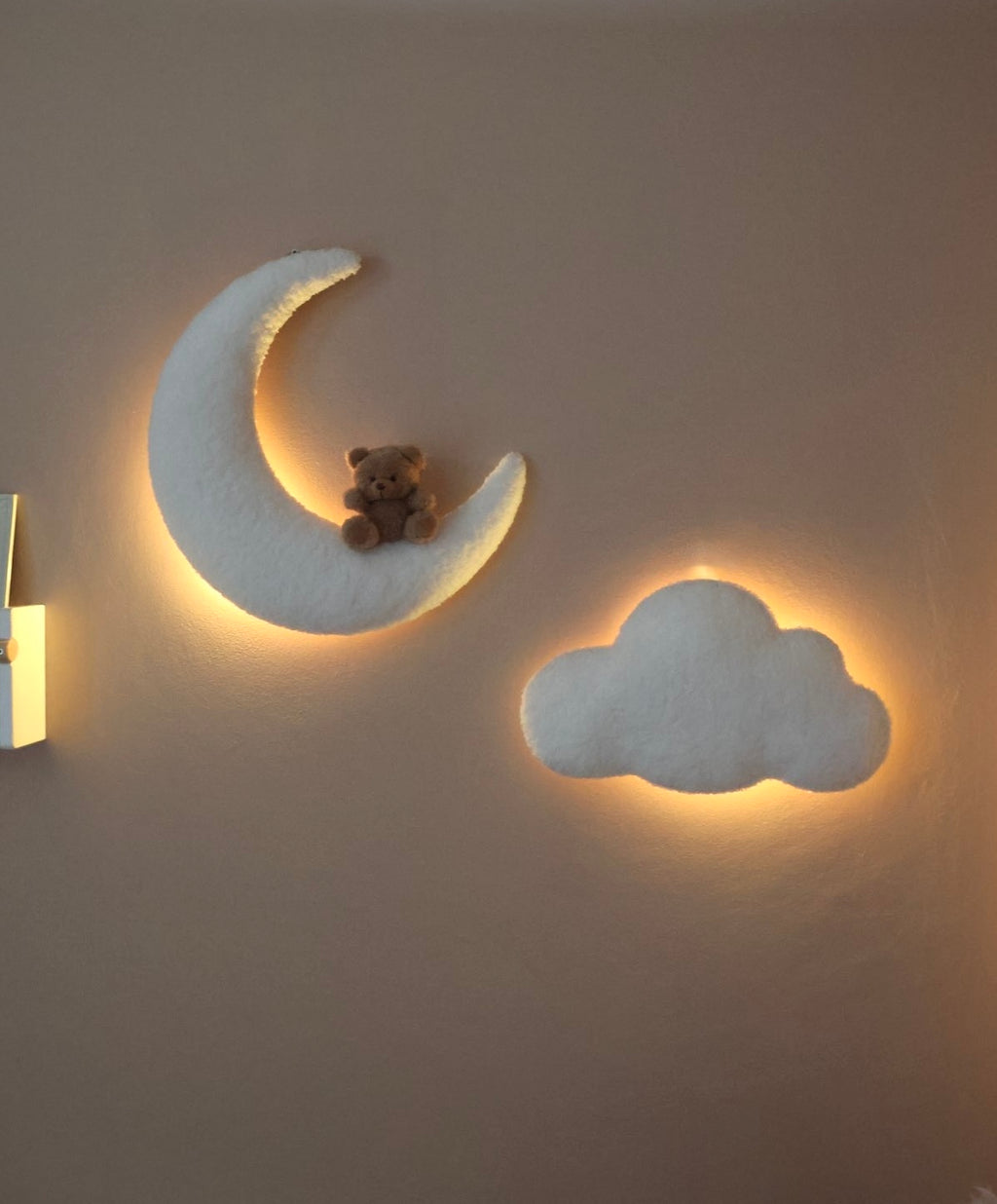 Handmade Moon & Teddy Bouclé wall lamp