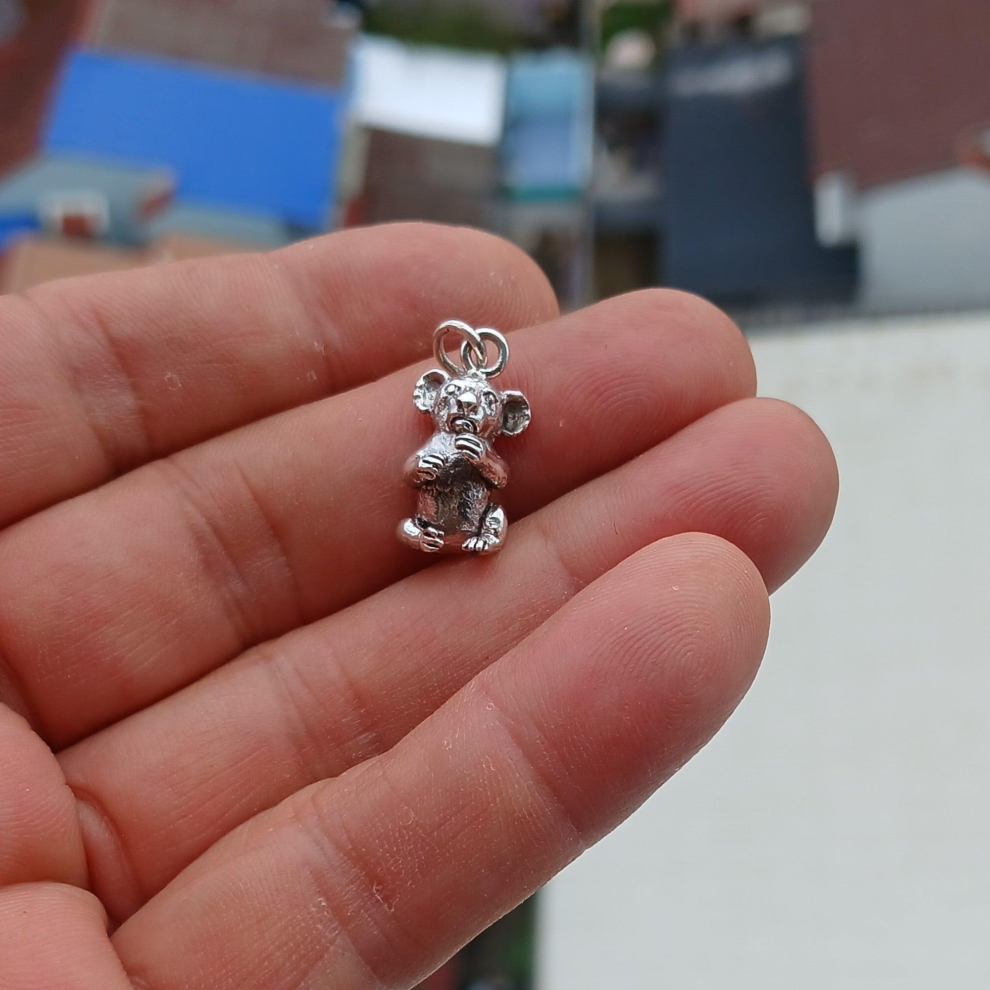 Koala Silver Pendant, Sterling Silver Koala Pendant, Koala Charm, Excellent Details - hallmarked 925