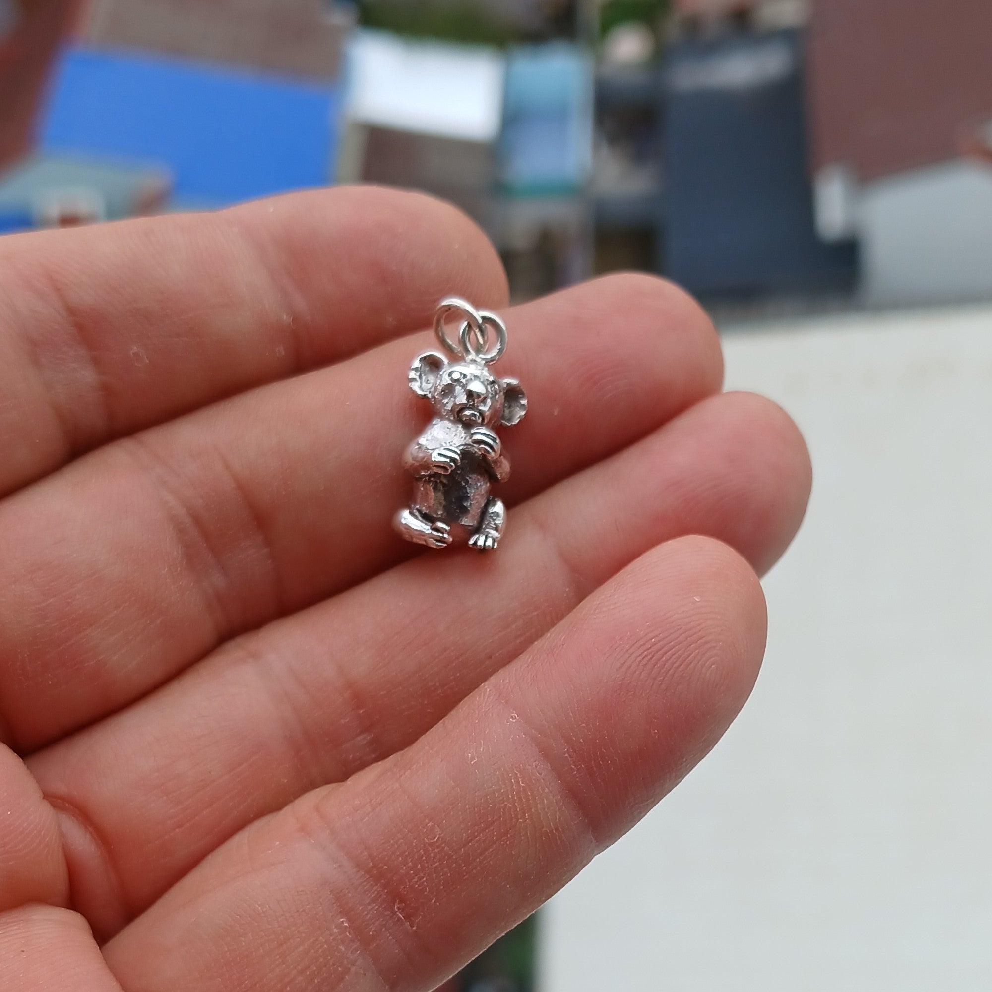 Koala Silver Pendant, Sterling Silver Koala Pendant, Koala Charm, Excellent Details - hallmarked 925