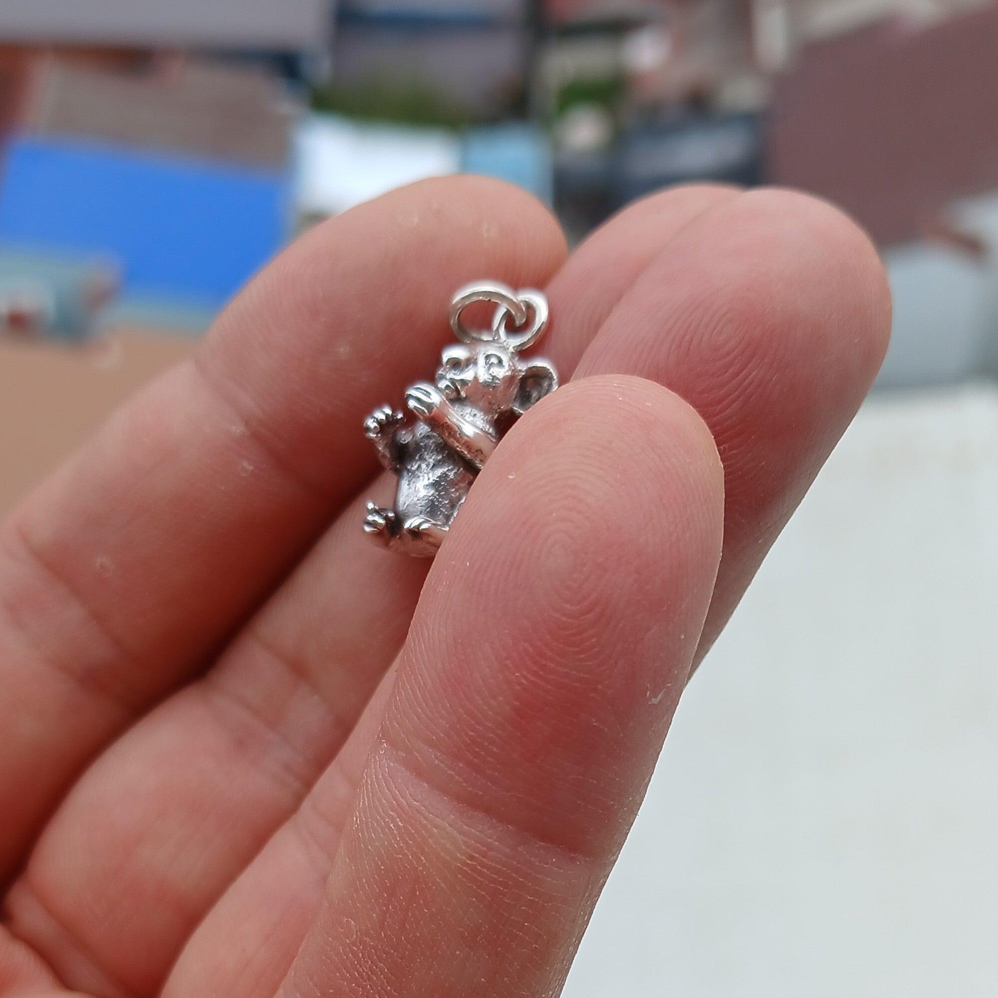 Koala Silver Pendant, Sterling Silver Koala Pendant, Koala Charm, Excellent Details - hallmarked 925