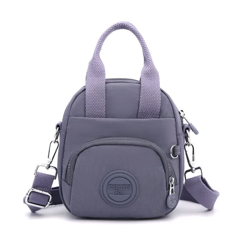 NNEDSZ Purple Mini Waterproof Nylon Backpack - Lightweight Casual Crossbody Bag