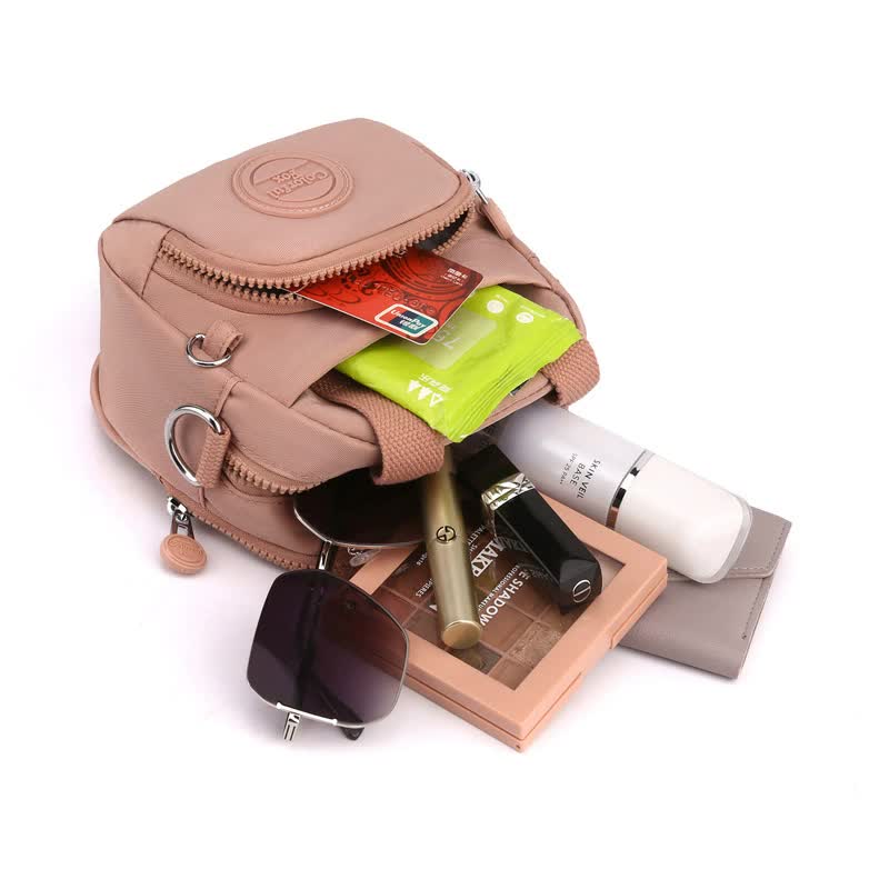 NNEDSZ Purple Mini Waterproof Nylon Backpack - Lightweight Casual Crossbody Bag