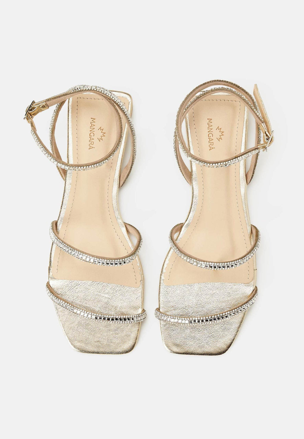 Silver Leather Flat Sandals – Handcrafted with Crystal Straps