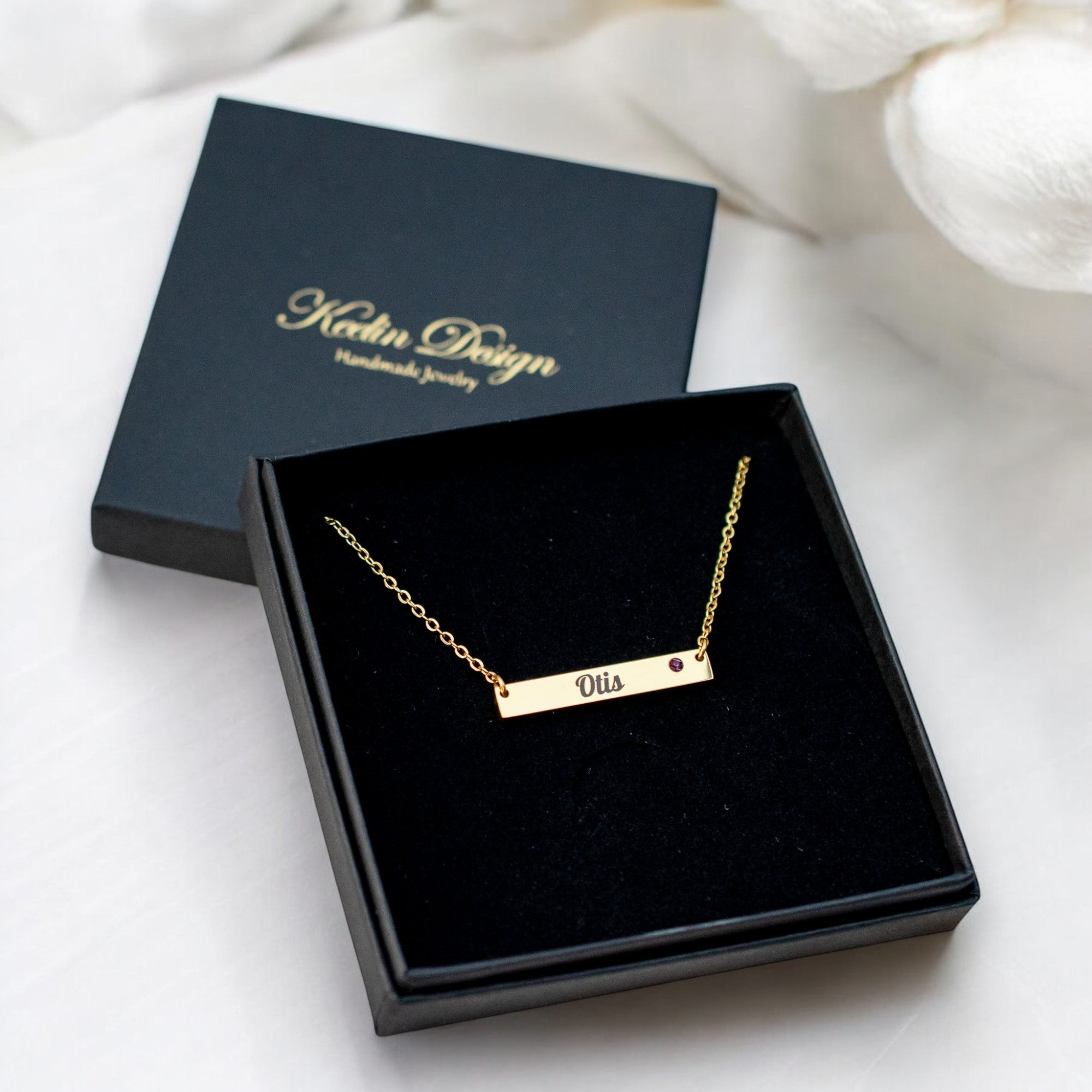 Gepersonaliseerde geboortesteen ketting