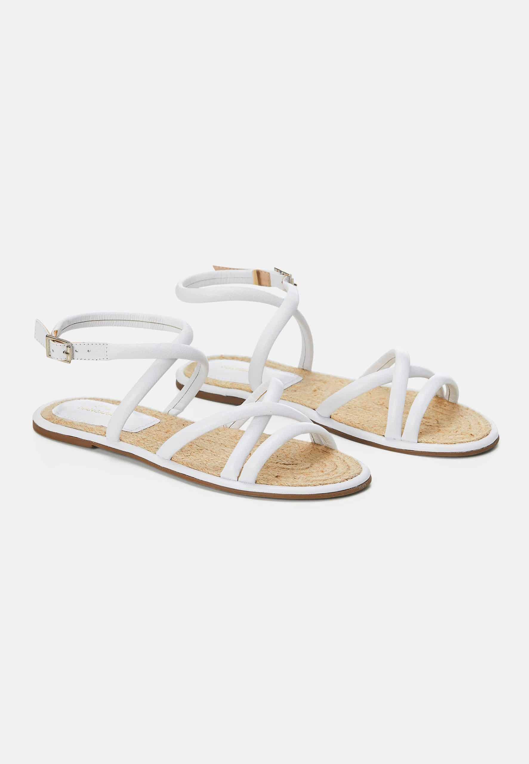 White Angico Women's Leather Sandals-2