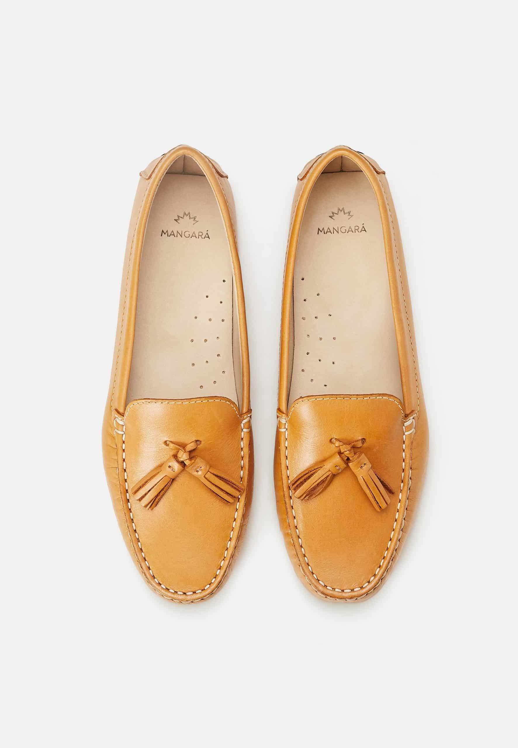 Brown Calf Leather Loafers – Women’s Driving Moccasins with Tassel Detail