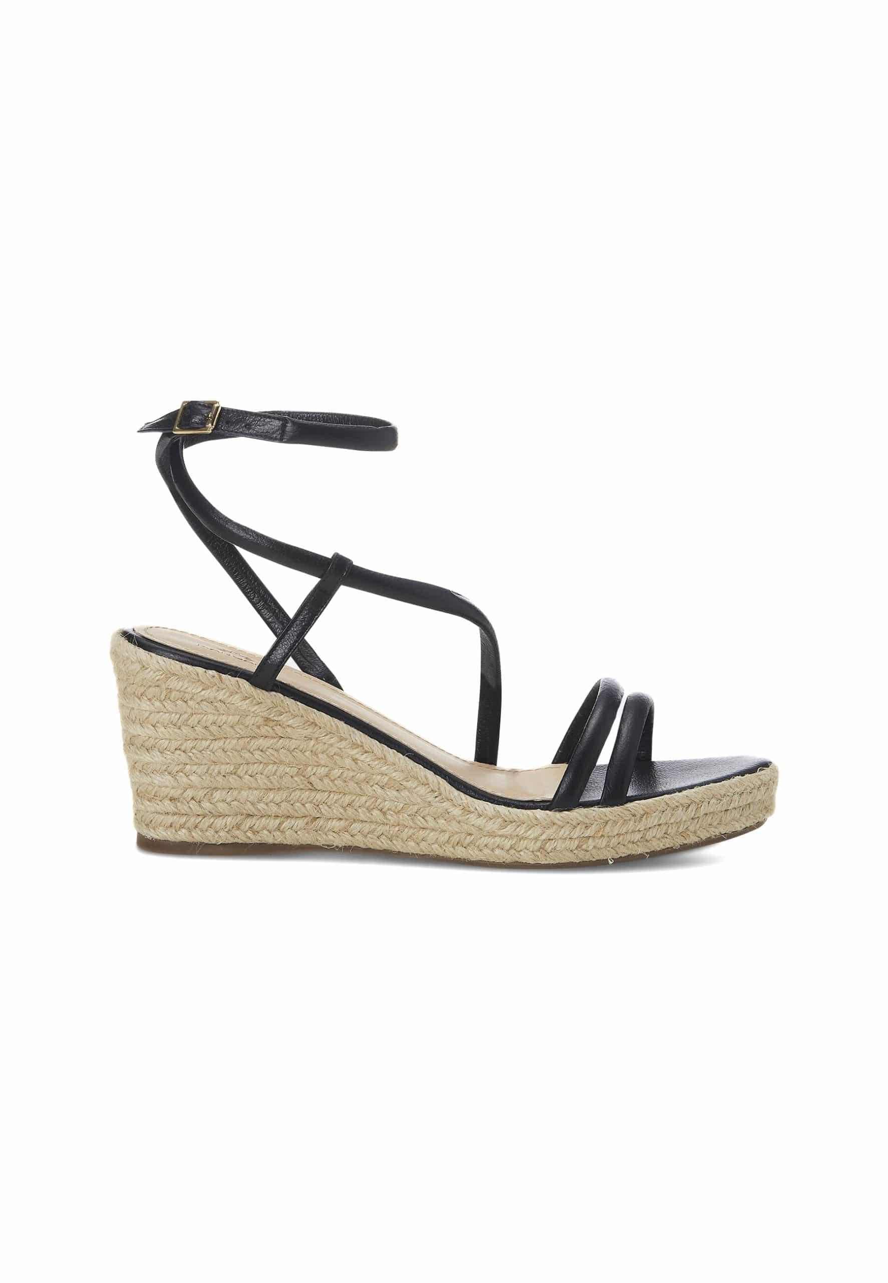 White Leather Espadrille Wedges Romã – Women’s Jute Platform Sandals